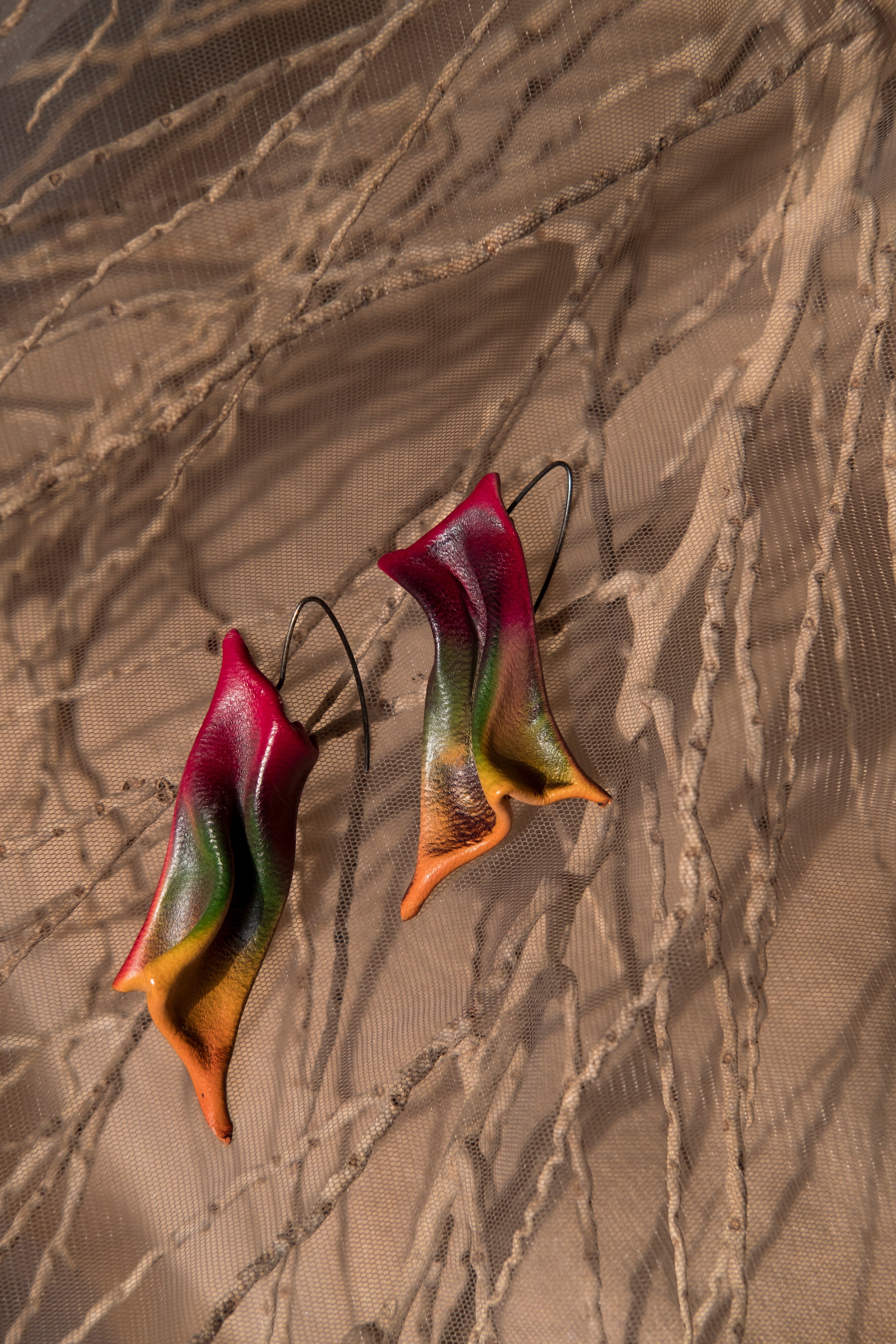 Escultura De Cuir - Ombre Leather Earrings